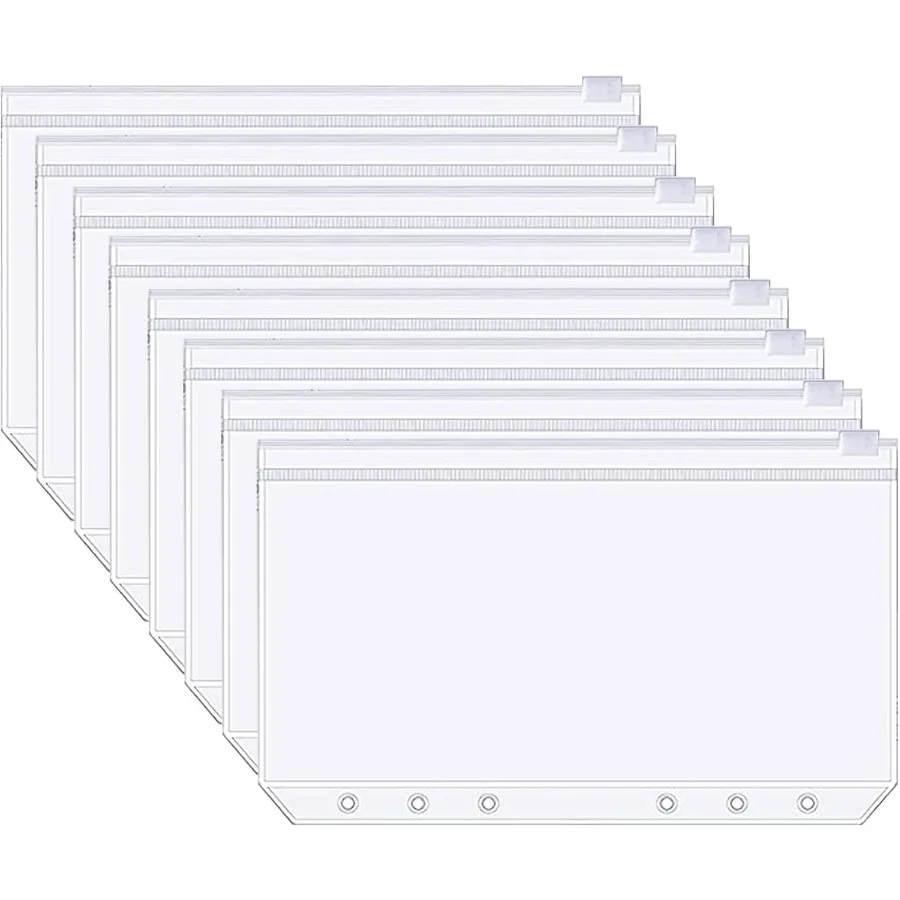 A6 Binder Pockets with 6 Holes for Budget Binder Zipper Envelopes for Money Budget Organizer Waterproof PVC Clear Document Pouc
A6 Binder Pockets with 6 Holes for Budget Binder Zipper Envelopes for Money Budget Organizer Waterproof PVC Clear Document Pouc