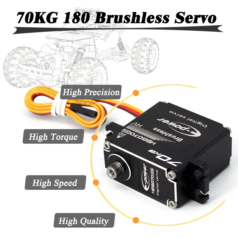 E-POWERRC Metal Gear HV RC Servo 70kg 180/270 Waterproof Brushless Full Aluminum Case Parts High Torque 1/10 Crawler Car Parts
E-POWERRC Metal Gear HV RC Servo 70kg 180/270 Waterproof Brushless Full Aluminum Case Parts High Torque 1/10 Crawler Car Parts
