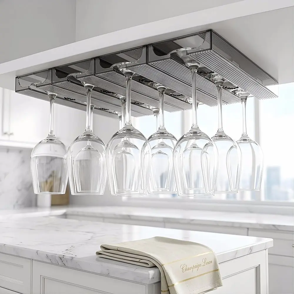 Clear Wine Glass Rack Upside-down Rack Non-drilled Installation Glassware Storage Stand Multi-functional Space Saving
Clear Wine Glass Rack Upside-down Rack Non-drilled Installation Glassware Storage Stand Multi-functional Space Saving
