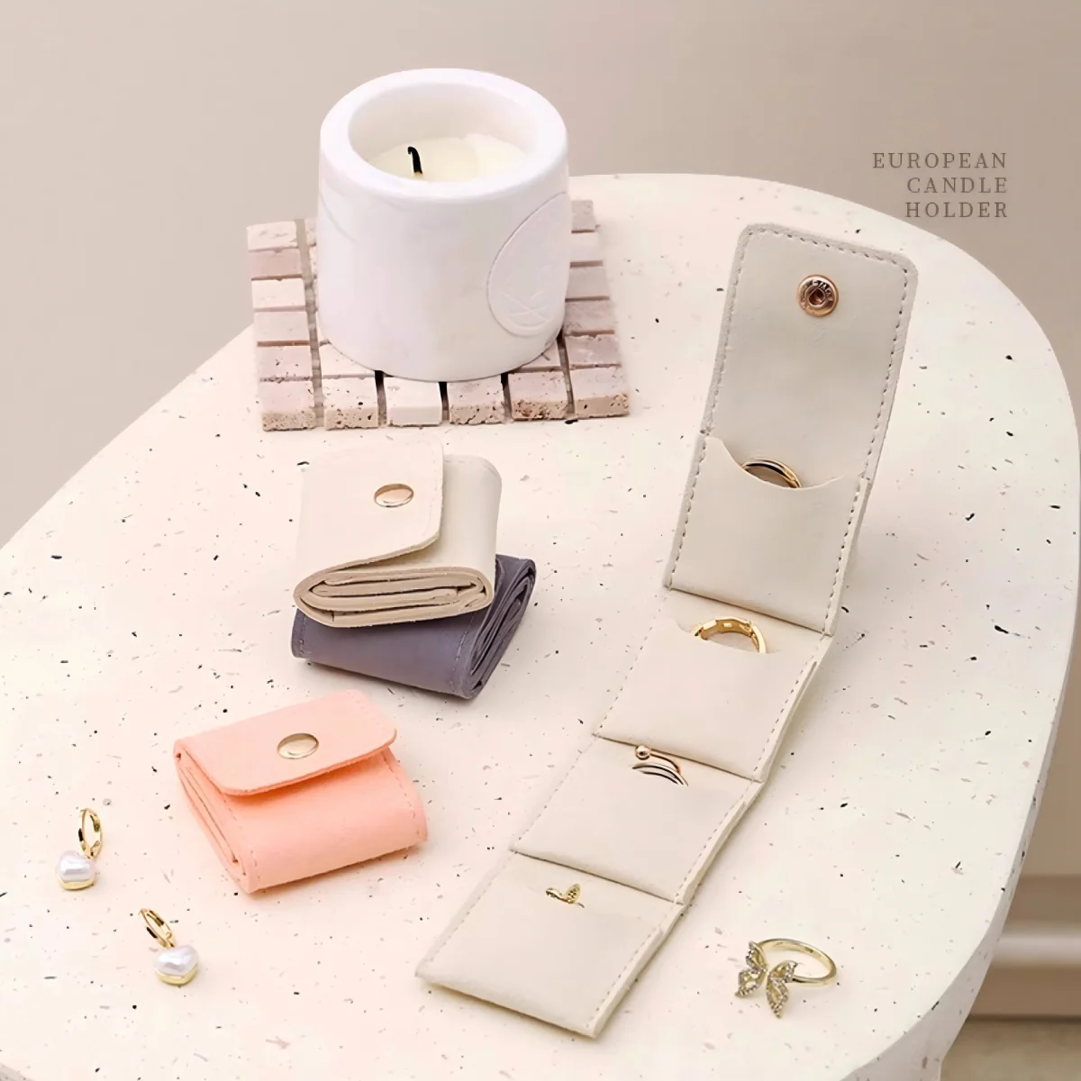 2PCS Mini PU Leather Ring Jewelry Pouch, Portable Foldable 4-Slot Earring Organizer Bag for Travel Storage & Gift Giving
2PCS Mini PU Leather Ring Jewelry Pouch, Portable Foldable 4-Slot Earring Organizer Bag for Travel Storage & Gift Giving