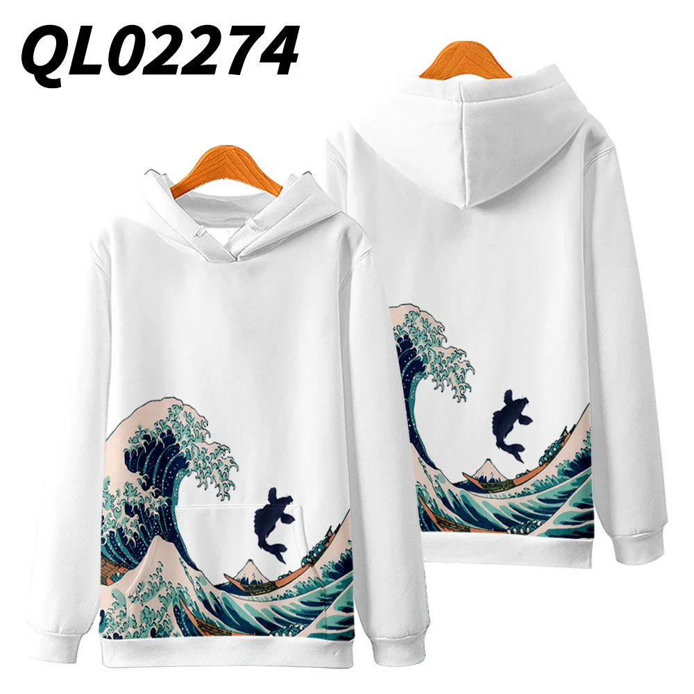 Autumn Newest Fashion Men Women Cartoon Wave Carp Printed White Long Sleeve Hoodie Pullover Sweater Casual Streewear Sweatshirts
Autumn Newest Fashion Men Women Cartoon Wave Carp Printed White Long Sleeve Hoodie Pullover Sweater Casual Streewear Sweatshirts