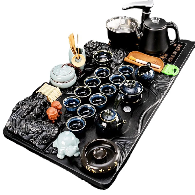 Kung Fu tea set, fully automatic integrated water kettle, simple solid wood tea tray for home office, tea table
Kung Fu tea set, fully automatic integrated water kettle, simple solid wood tea tray for home office, tea table