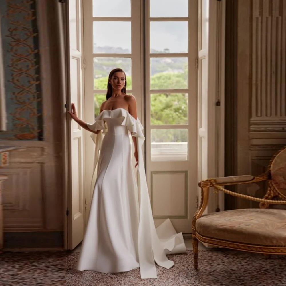 Элегантные женские свадебные платья с открытыми плечами на заказ, сексуальные плиссированные атласные платья невесты без рукавов, Vestidos De Novia
Элегантные женские свадебные платья с открытыми плечами на заказ, сексуальные плиссированные атласные платья невесты без рукавов, Vestidos De Novia