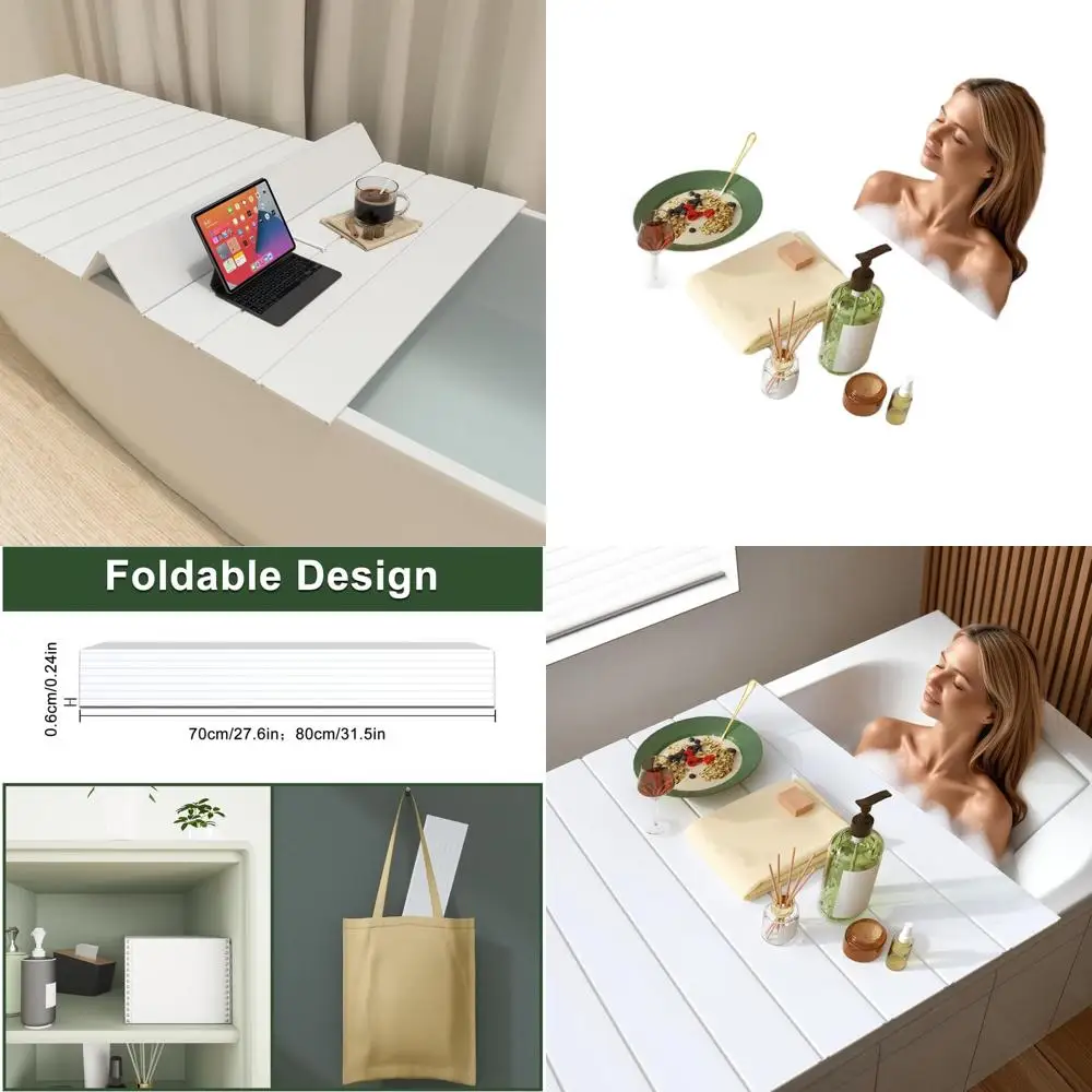 White PVC Bathtub Tray with Insulation Lid - Dustproof, Fits Most Tubs, Holds Wine Glass, Books, Tablets (150x70x0.6cm)
White PVC Bathtub Tray with Insulation Lid - Dustproof, Fits Most Tubs, Holds Wine Glass, Books, Tablets (150x70x0.6cm)