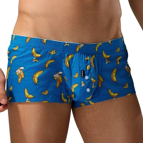 Seobean Men's Breathable Cotton Shorts Lightweight Comfortable Underwear for Home Use Summer Pants