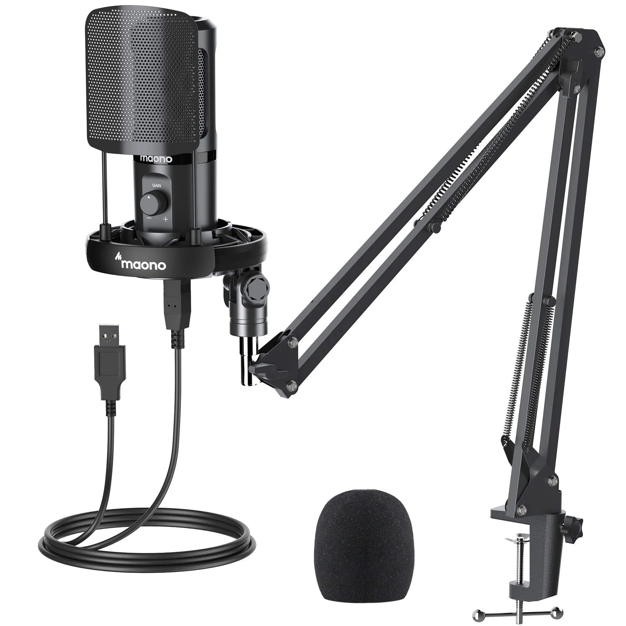 MAONO Wire Full Set Microfone Recording USB Condenser Gaming Microphone Studio Arm Microphone PC Streaming Podcast Microphone
MAONO Wire Full Set Microfone Recording USB Condenser Gaming Microphone Studio Arm Microphone PC Streaming Podcast Microphone