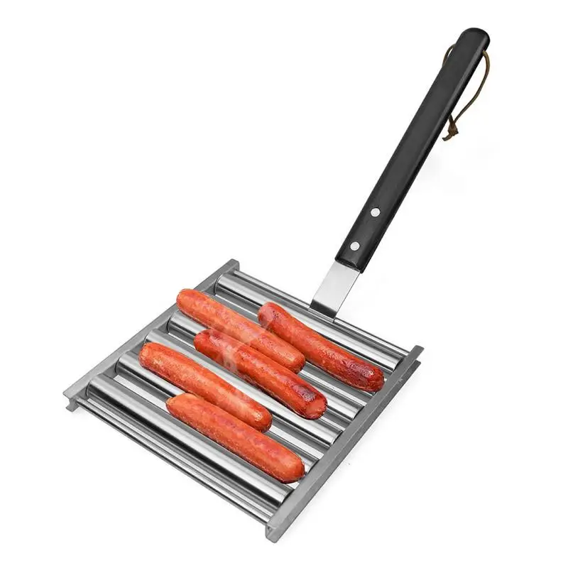 Hot Dog Roller Sausage Grill Rack With Wooden Handle 5 Sausage Capacity Stainless Steel Barbecue Accessories For Home Cooking
Hot Dog Roller Sausage Grill Rack With Wooden Handle 5 Sausage Capacity Stainless Steel Barbecue Accessories For Home Cooking