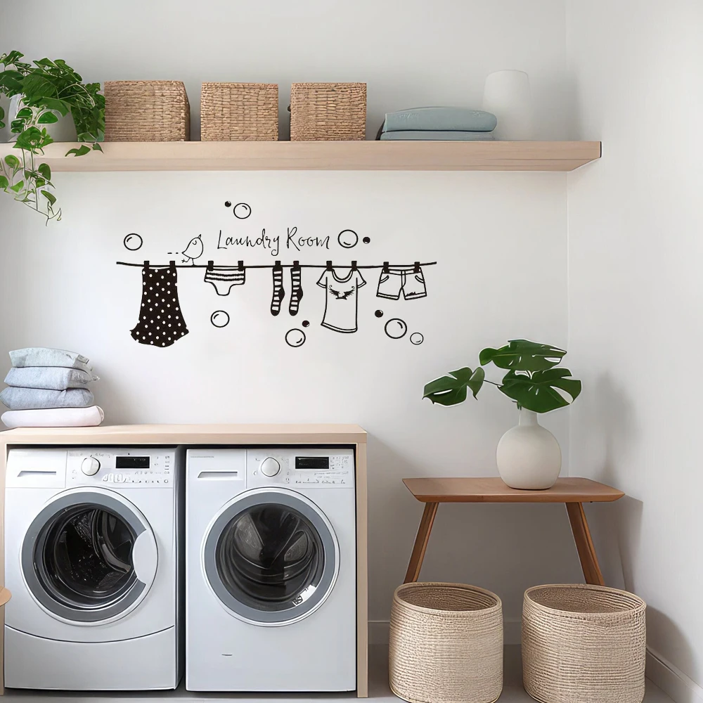 Laundry Drying Cloth Wall Sticker Washroom Wash Clothes Bird Bubble Wall Decal Laundry Room Vinyl Decor
Laundry Drying Cloth Wall Sticker Washroom Wash Clothes Bird Bubble Wall Decal Laundry Room Vinyl Decor