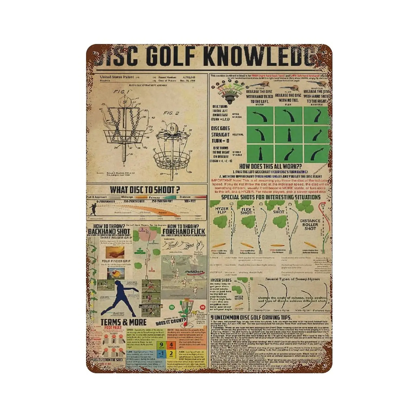 Dreacoss Retro Metal tin sign,Novelty Poster,Iron Painting,Disc Golf Knowledge Sign, Sign,Golf Lovers Gift,Golf Wall Art,Wall De
Dreacoss Retro Metal tin sign,Novelty Poster,Iron Painting,Disc Golf Knowledge Sign, Sign,Golf Lovers Gift,Golf Wall Art,Wall De