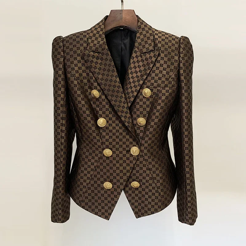 BluWin Women's outwear fashion jacquard lion head double breasted blazer jacket formal lapel long sleeve slim blazer coat
BluWin Women's outwear fashion jacquard lion head double breasted blazer jacket formal lapel long sleeve slim blazer coat