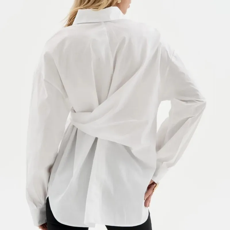 Women's New Shirt Side Waist Tie Slim Fit Casual Long Sleeve Soild Shirt 2026 New Collection Autumn Fashion Loose Ropa Mujer
Women's New Shirt Side Waist Tie Slim Fit Casual Long Sleeve Soild Shirt 2026 New Collection Autumn Fashion Loose Ropa Mujer