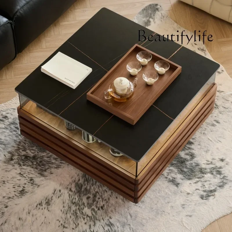 N40 Nordic rock slab coffee table solid wood lighting atmosphere black walnut modern black square minimalist tea table
N40 Nordic rock slab coffee table solid wood lighting atmosphere black walnut modern black square minimalist tea table