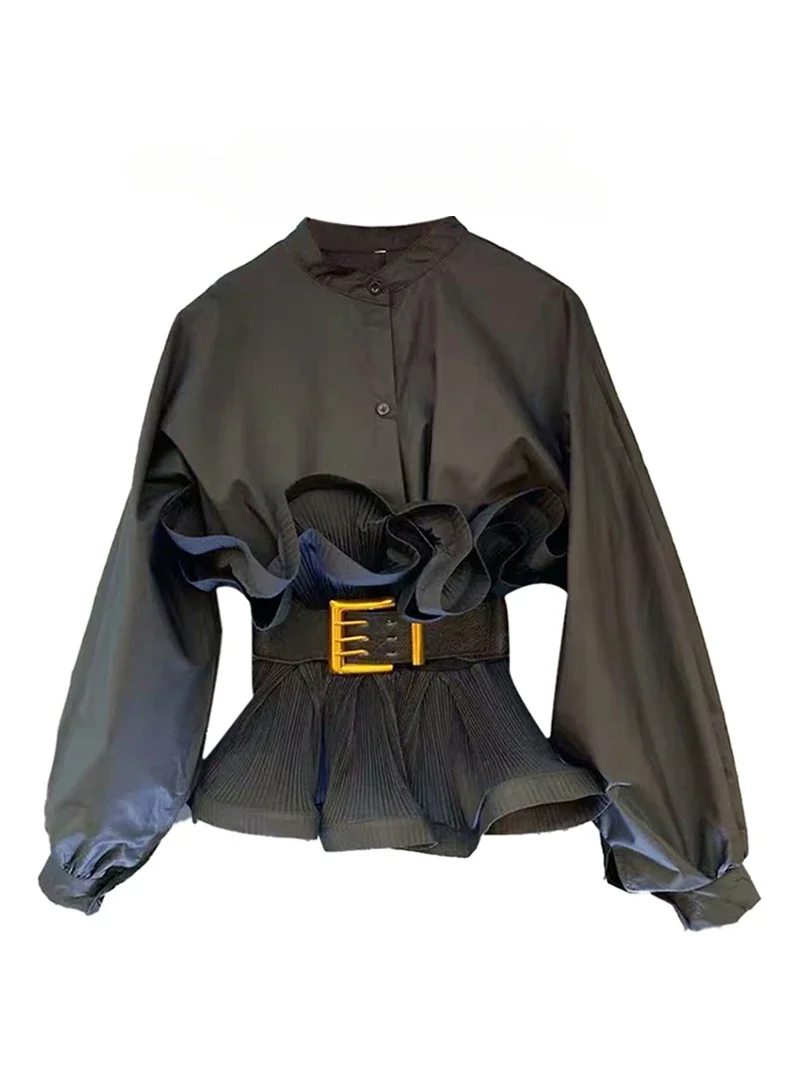 Women's High-end French Stand Collar Chiffon Short Shirts Spring and Autumn Niche Pleated Waist Slimming Temperament Blouse Tops
Women's High-end French Stand Collar Chiffon Short Shirts Spring and Autumn Niche Pleated Waist Slimming Temperament Blouse Tops