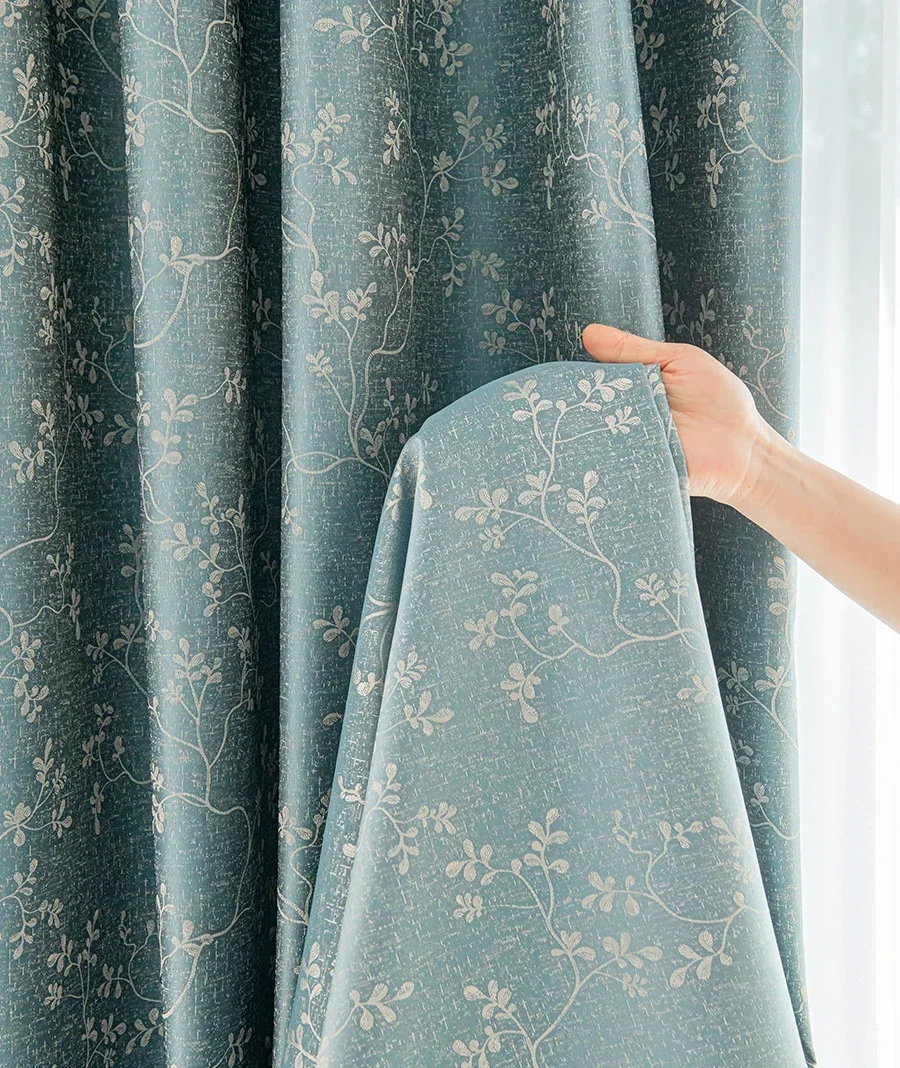 Customized Blue-green Vine Jacquard Thickened Blackout Curtains For Living Room Bedroom Window Balcony French Window Pastoral
Customized Blue-green Vine Jacquard Thickened Blackout Curtains For Living Room Bedroom Window Balcony French Window Pastoral