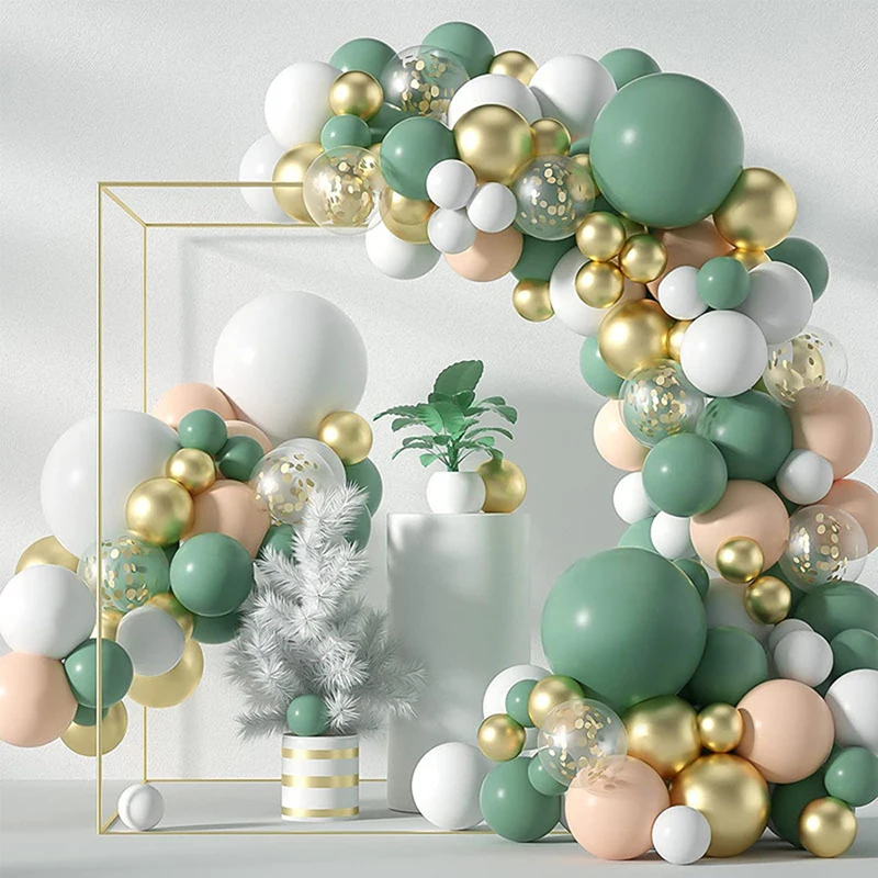 Avocado Green White Gold Latex Balloon Garland Arch Set For Baby Shower Weeding Birthday Party Decoration
Avocado Green White Gold Latex Balloon Garland Arch Set For Baby Shower Weeding Birthday Party Decoration
