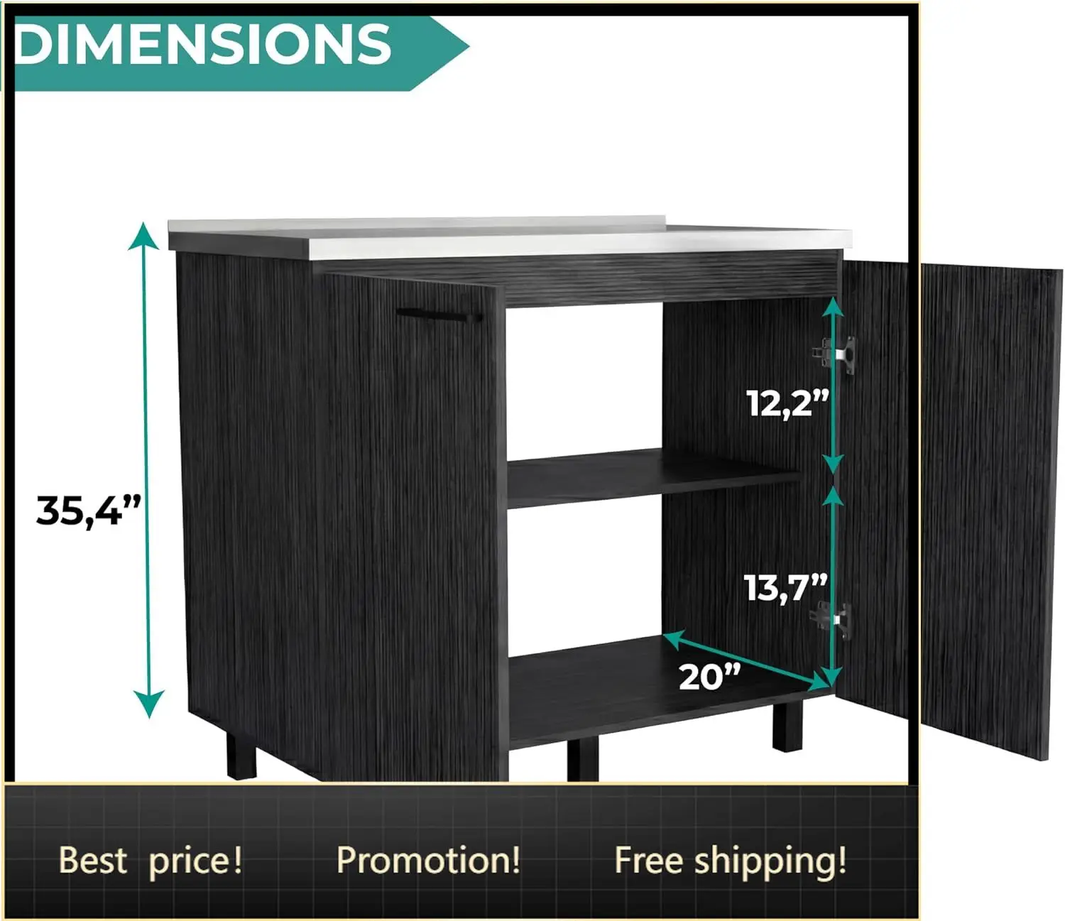 Napoles Utility Sink Base Cabinet, Smokey Oak Finish, with Spacious Cabinet and Open Shelf for Laundry, Utility Room, or Garage,
Napoles Utility Sink Base Cabinet, Smokey Oak Finish, with Spacious Cabinet and Open Shelf for Laundry, Utility Room, or Garage,