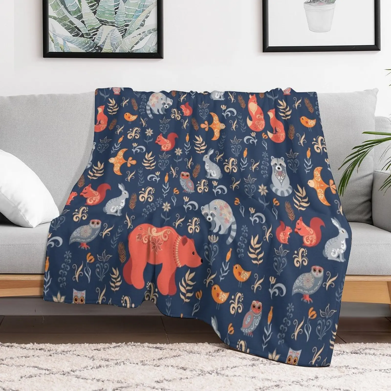 Fairy-tale forest. Fox, bear, raccoon, owls, rabbits, flowers and herbs on a blue background. Throw Blanket Luxury St Blankets
Fairy-tale forest. Fox, bear, raccoon, owls, rabbits, flowers and herbs on a blue background. Throw Blanket Luxury St Blankets