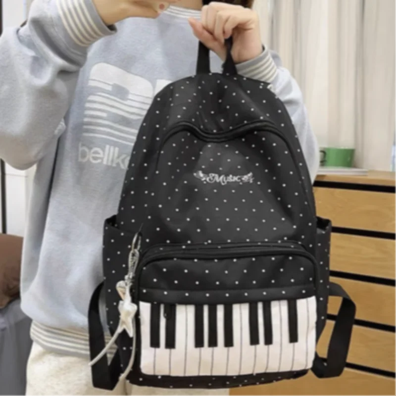 Polka Dot Piano Key Backpack Japanese-style Color-blocked Backpack School Style Piano-shaped Backpack Women's Large Travel Bag
Polka Dot Piano Key Backpack Japanese-style Color-blocked Backpack School Style Piano-shaped Backpack Women's Large Travel Bag