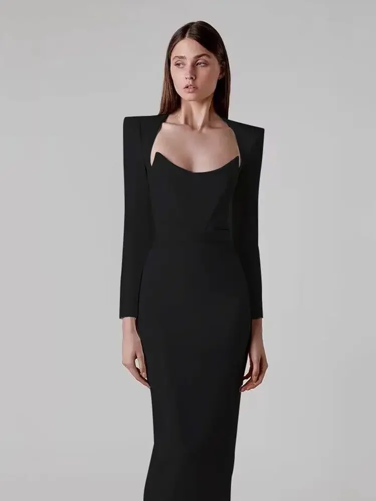 Ailigou 2022 New Women's V-neck Bandage Dress Sexy Full Sleeve Solid Celebrity Bodysuit Club Evening Midi Party Dress Vestidos
Ailigou 2022 New Women's V-neck Bandage Dress Sexy Full Sleeve Solid Celebrity Bodysuit Club Evening Midi Party Dress Vestidos