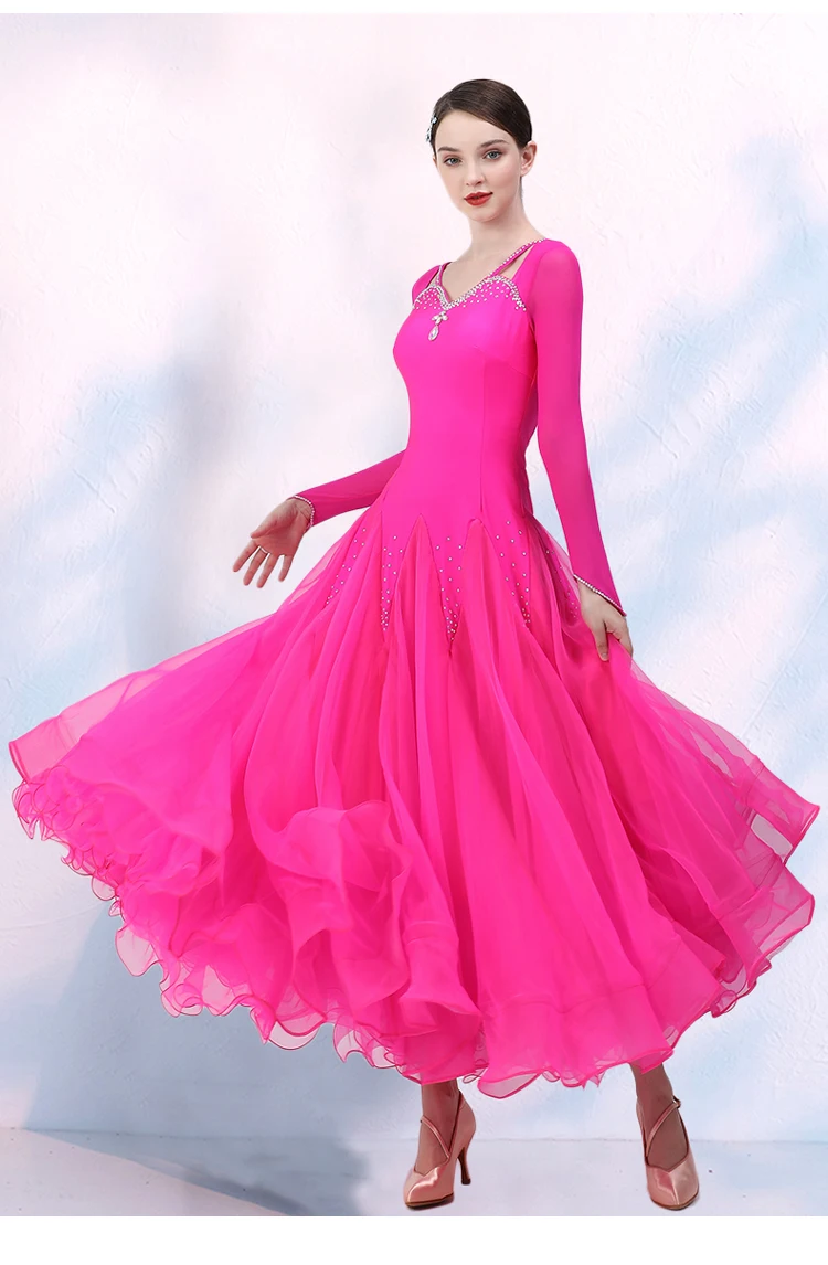 Ballroom Dance Dress Elegant Waltz Dancing Performance Costume 3 Colors Long Sleeve Rhinestones Tango Competition Dress
Ballroom Dance Dress Elegant Waltz Dancing Performance Costume 3 Colors Long Sleeve Rhinestones Tango Competition Dress