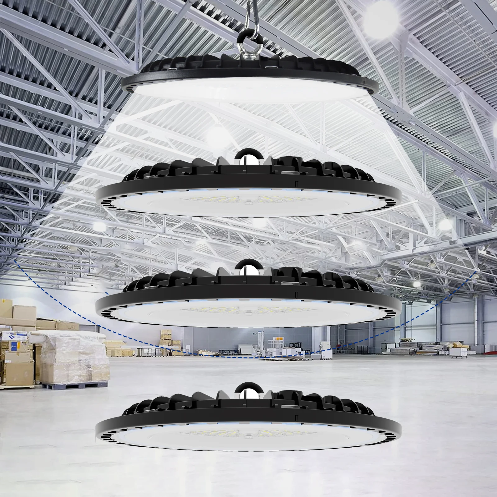 Комплект из 4-х светодиодных светильников UFO High Bay мощностью 100-200 Вт, 30000 лм, 120° ° Широкий угол освещения, 5000K дневной белый свет, IP65 водонепроницаемый, для коммерческих складов
Комплект из 4-х светодиодных светильников UFO High Bay мощностью 100-200 Вт, 30000 лм, 120° ° Широкий угол освещения, 5000K дневной белый свет, IP65 водонепроницаемый, для коммерческих складов