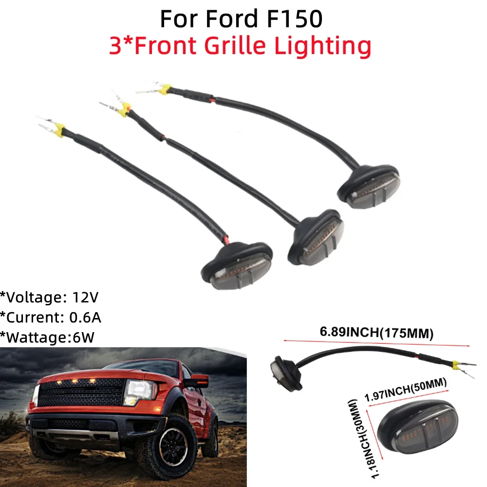 3X Raptor Style Smoked Lens Amber LED Front Grille Running Lights Smog Warning Warning Wide Wheel Eyebrow Lamp For Ford F150
3X Raptor Style Smoked Lens Amber LED Front Grille Running Lights Smog Warning Warning Wide Wheel Eyebrow Lamp For Ford F150