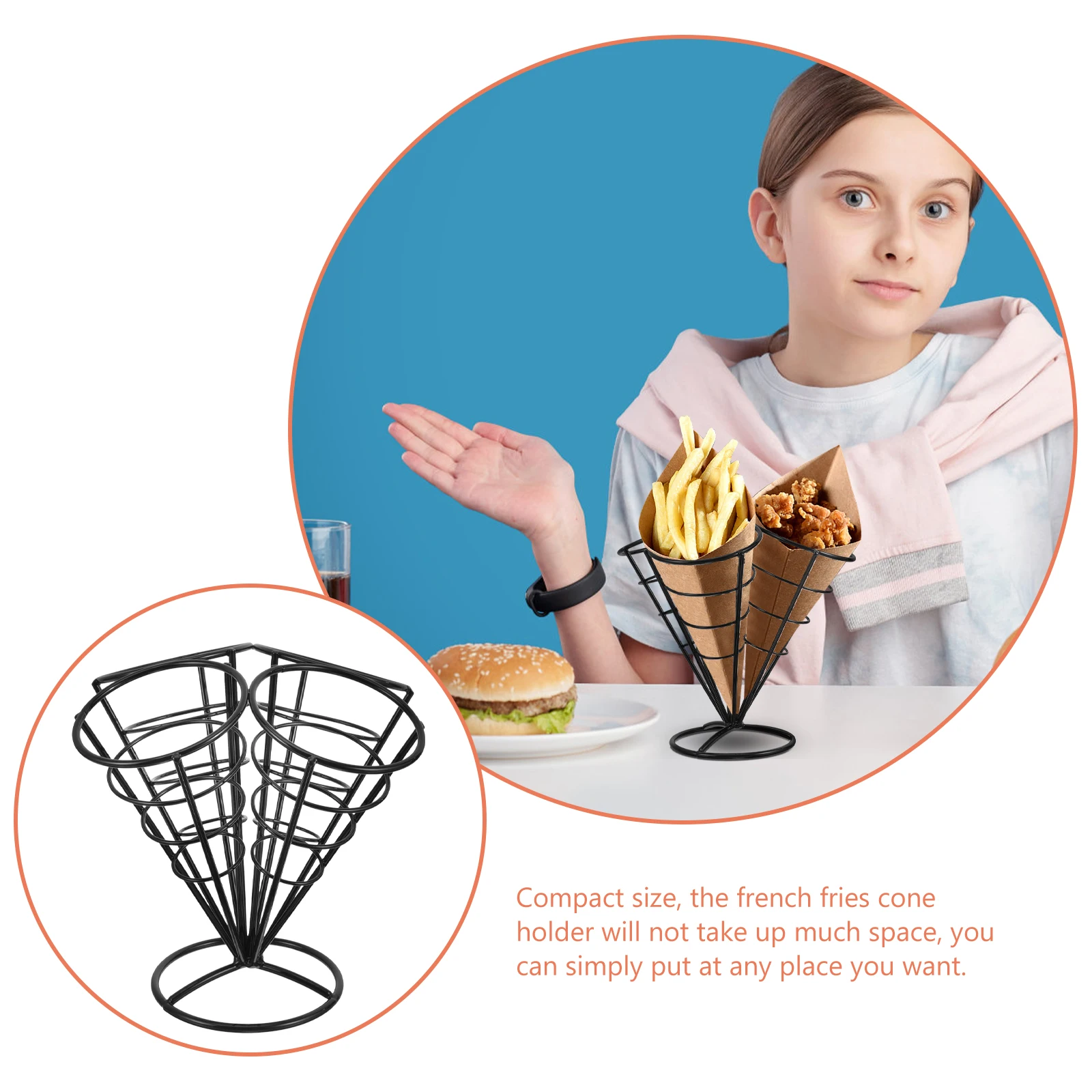 1pcs Black French Fries Holder Snack Rack Stainless Steel Compact Size Creative Basket Construction Display Stand fries basket
1pcs Black French Fries Holder Snack Rack Stainless Steel Compact Size Creative Basket Construction Display Stand fries basket