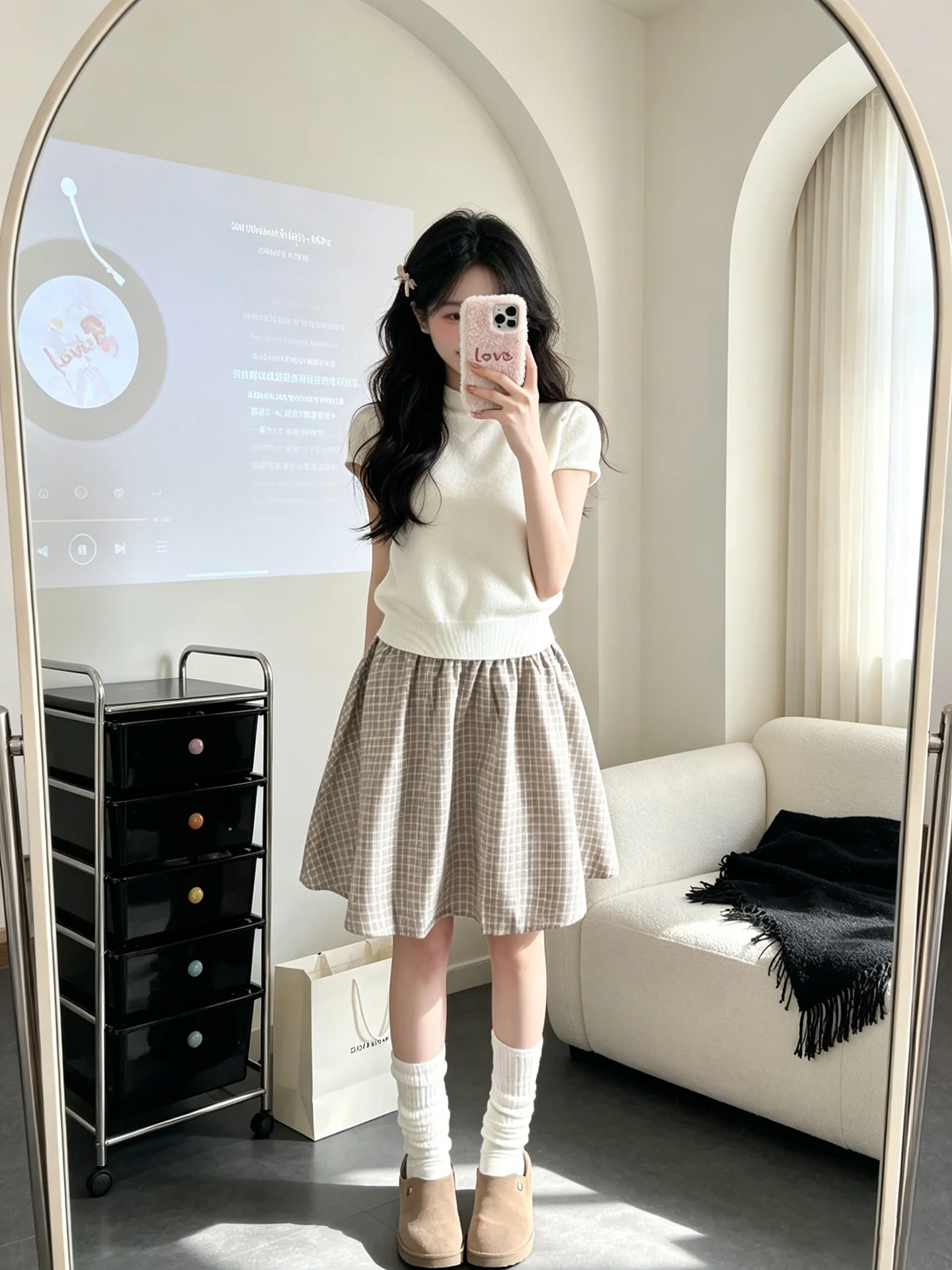 Summer Outfit Set Women's Korean Style College Wind White round Neck Short Sleeve Knitted T-Shirt Plaid Skirt Two Piece Set
Summer Outfit Set Women's Korean Style College Wind White round Neck Short Sleeve Knitted T-Shirt Plaid Skirt Two Piece Set