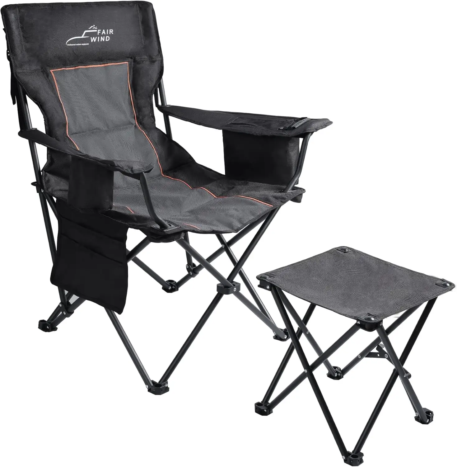 Oversized Padded Camping Chair with Footrest Stool Set, Heavy Duty Support 300 LBS, Cooler Bag Included - Black
Oversized Padded Camping Chair with Footrest Stool Set, Heavy Duty Support 300 LBS, Cooler Bag Included - Black