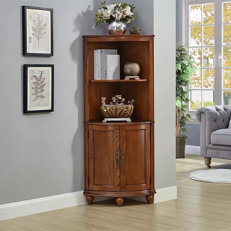 All solid wood corner cabinet, corner cabinet, triangular American style