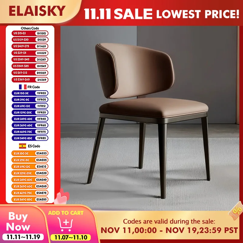 Simple Home Dining Chairs Modern Soft Leather Cafe Chair with Curved Backrest Comfy Steel Leg Kitchen Living Room Dinner Chair
Simple Home Dining Chairs Modern Soft Leather Cafe Chair with Curved Backrest Comfy Steel Leg Kitchen Living Room Dinner Chair