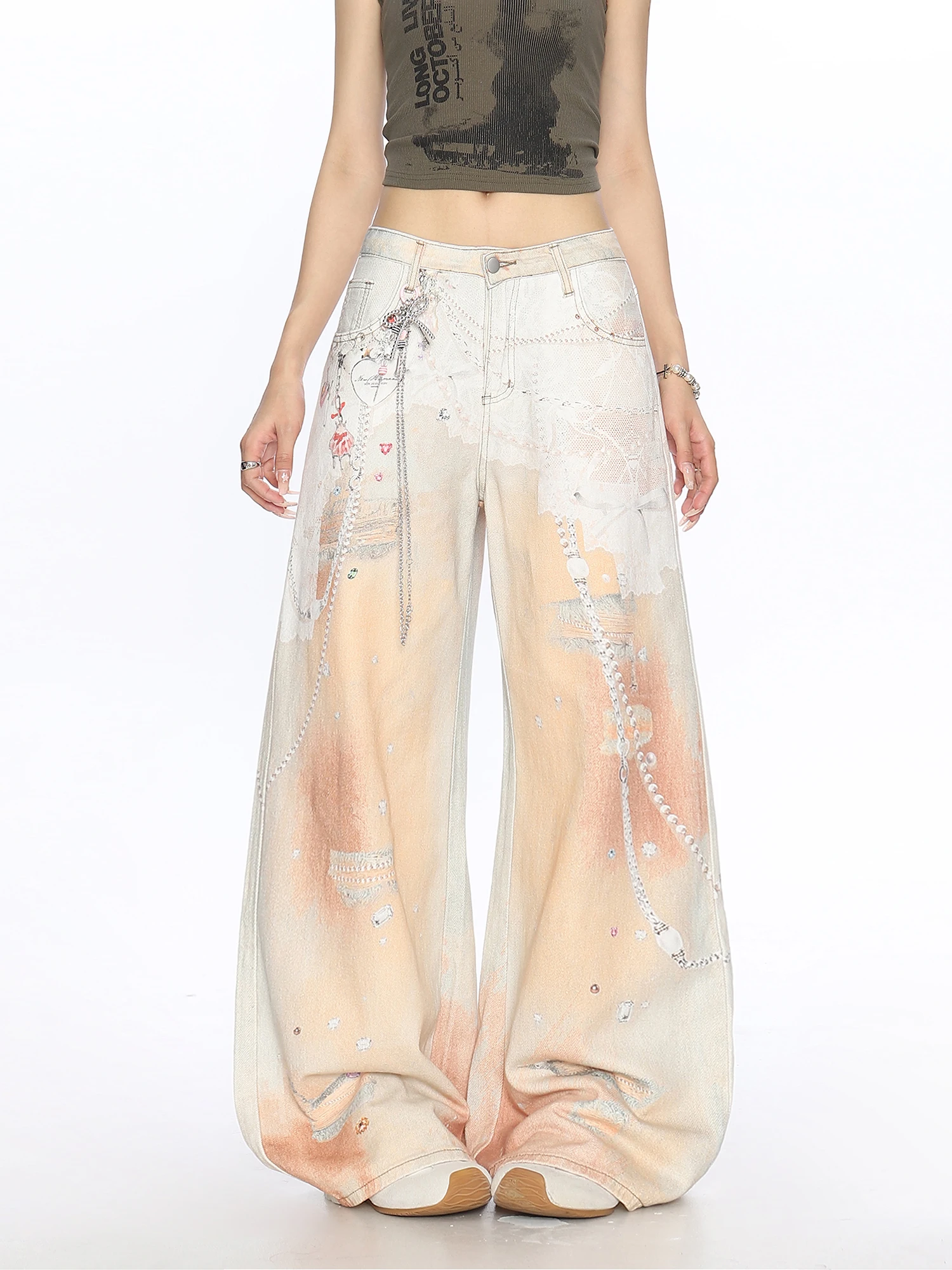 Повседневные женские джинсы свободного кроя с цепным принтом, широкие брюки в пол, удобные летние джинсовые штаны свободного кроя
Повседневные женские джинсы свободного кроя с цепным принтом, широкие брюки в пол, удобные летние джинсовые штаны свободного кроя