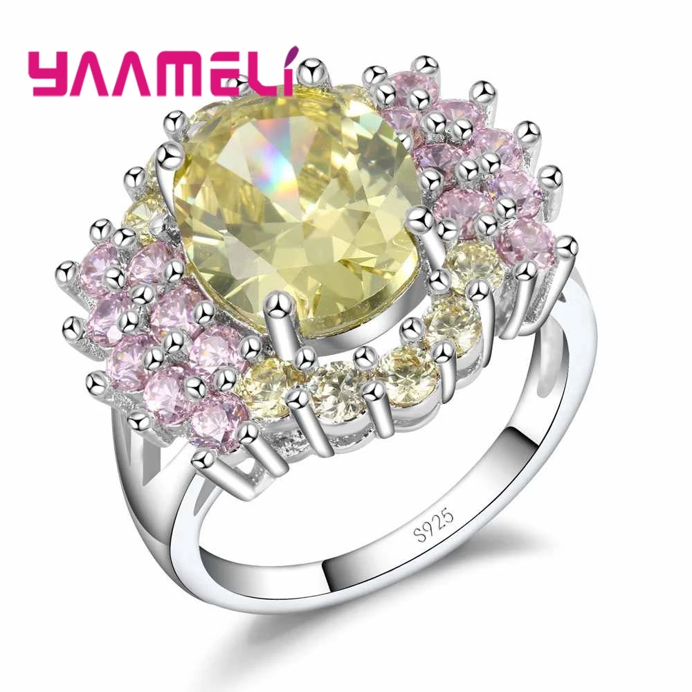 Brand Yellow Stone Decorated With Pink Crystal Cubic Zirconia 925 Sterling Silver Ring For Wedding Valentine's Day Gift
Brand Yellow Stone Decorated With Pink Crystal Cubic Zirconia 925 Sterling Silver Ring For Wedding Valentine's Day Gift