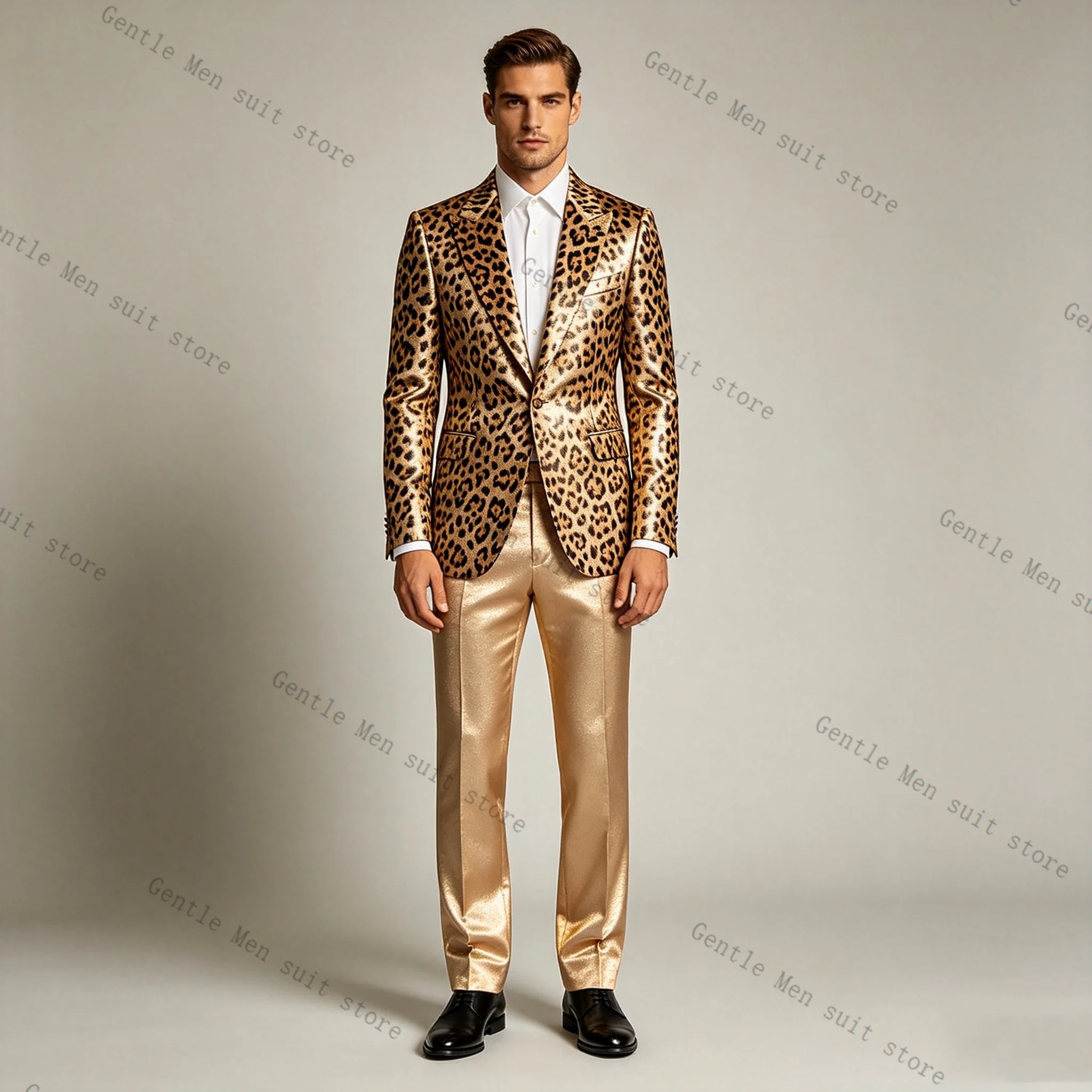Leopard Print Brown Men Suit Set 2 Pcs Blazer+Pants Trousers Wedding Tuxedos Formal Office Business Jacket Coat Customized
Leopard Print Brown Men Suit Set 2 Pcs Blazer+Pants Trousers Wedding Tuxedos Formal Office Business Jacket Coat Customized