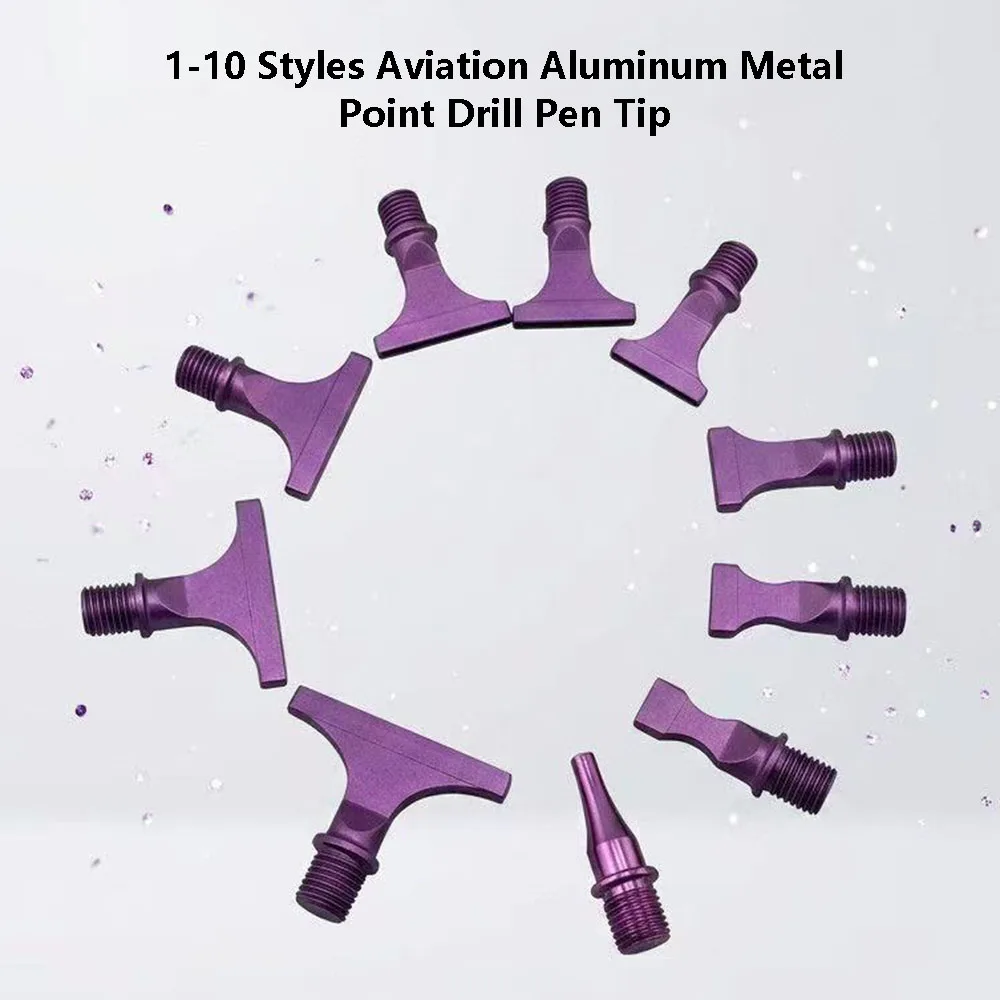 Purple 1-10 Styles Diamond Painting Pen Head Aviation Aluminum Metal Point Drill Pen Tip Replacement Threaded Multi-placer Tip
Purple 1-10 Styles Diamond Painting Pen Head Aviation Aluminum Metal Point Drill Pen Tip Replacement Threaded Multi-placer Tip