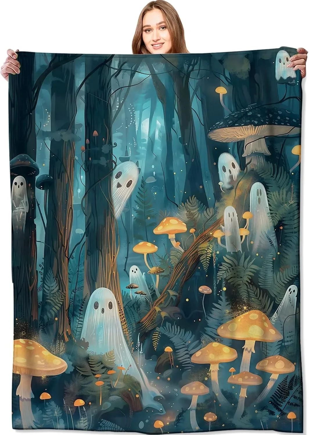 1PC Halloween Theme Throw Forest mushroom Cute Ghost bats Thin Blanket Gifts for Couch Bed Car Home Camping all season use
1PC Halloween Theme Throw Forest mushroom Cute Ghost bats Thin Blanket Gifts for Couch Bed Car Home Camping all season use
