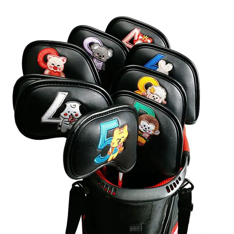 Golf Iron Covers 9pcs Protective Cartoon Iron Golf Cover With Double Sided Embroidery Weatherproof Golf Club Bag Accessories
Golf Iron Covers 9pcs Protective Cartoon Iron Golf Cover With Double Sided Embroidery Weatherproof Golf Club Bag Accessories