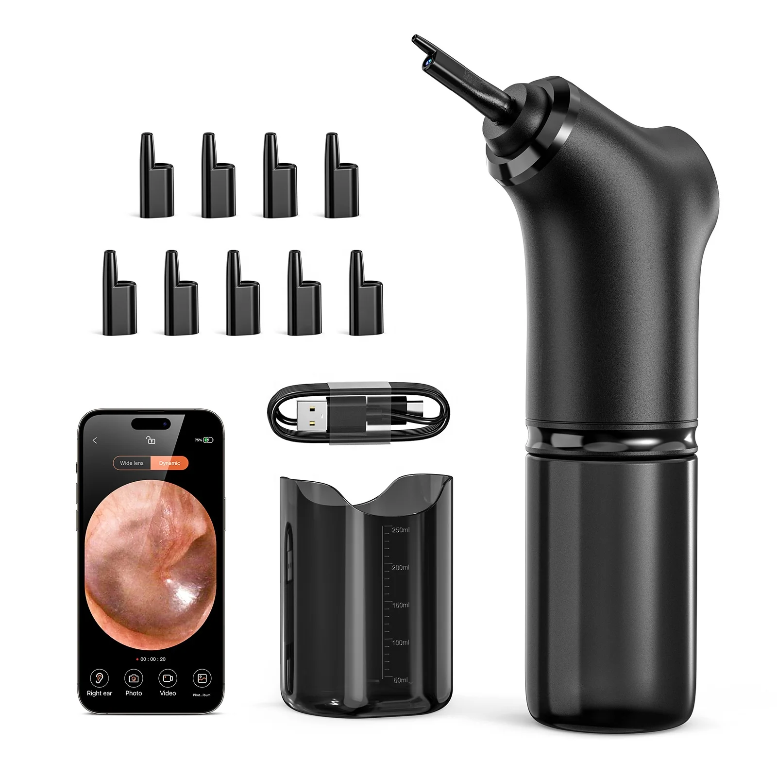 APP WIFI Connect Electric Ear Irrigation E50 Water Ear Cleaner with 4 Cleaning Modes Portable Visual Ear Wax Remover Camera
APP WIFI Connect Electric Ear Irrigation E50 Water Ear Cleaner with 4 Cleaning Modes Portable Visual Ear Wax Remover Camera