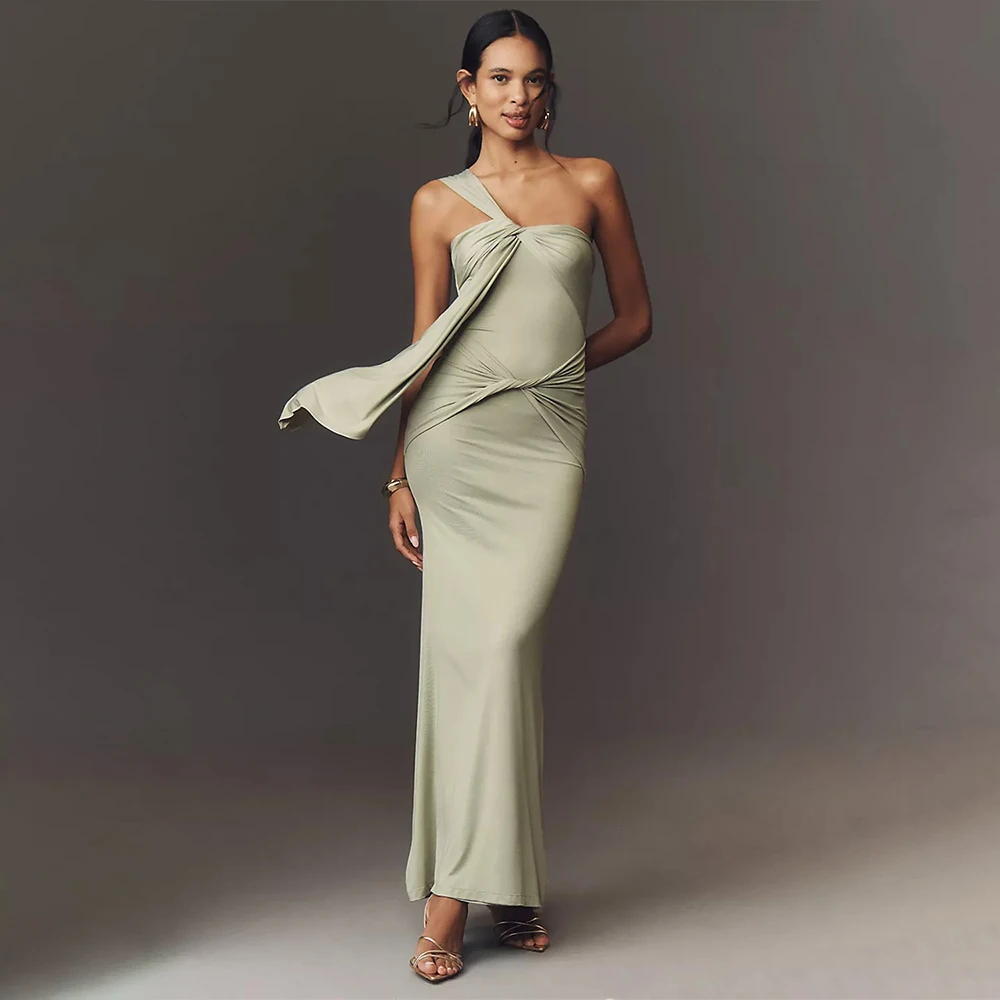 2025 Elegant Evening Dress One Shoulder Pleated Prom Dresses Backless Straight Formal Party Gown Wedding Guest Gowns Customized
2025 Elegant Evening Dress One Shoulder Pleated Prom Dresses Backless Straight Formal Party Gown Wedding Guest Gowns Customized