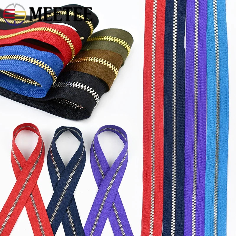 2/5Yards 5# Metal Zipper Tape for Jacket Bags Replacement Closure Zippers Garment Luggage Zips Repair Kit DIY Sewing Accessories
2/5Yards 5# Metal Zipper Tape for Jacket Bags Replacement Closure Zippers Garment Luggage Zips Repair Kit DIY Sewing Accessories