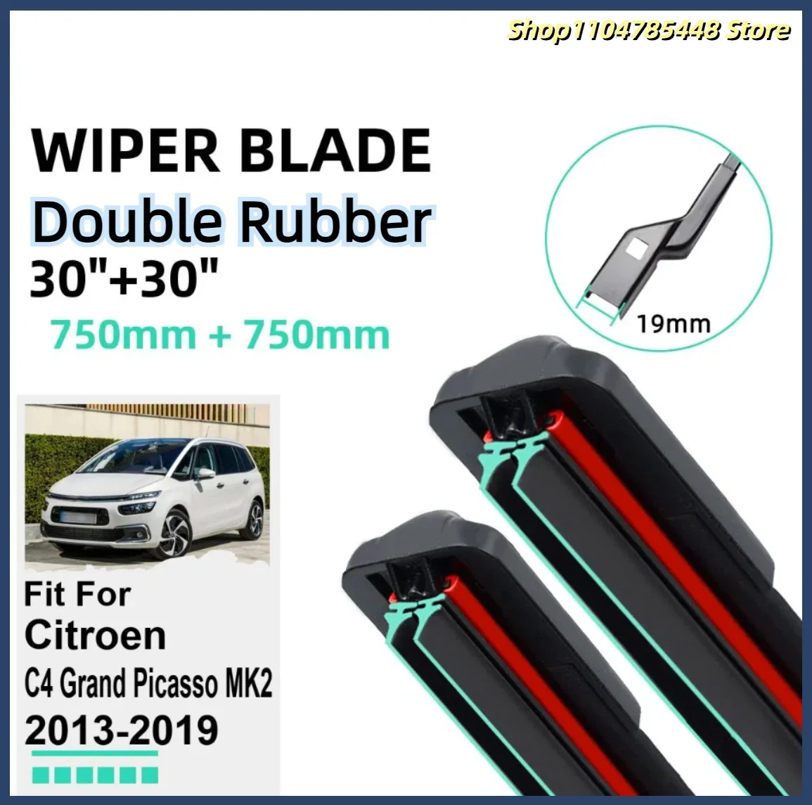 Double Rubber Car Wiper Blades for Citroen C4 Grand Picasso MK2 2013-2019 Front Windscreen Windshield Rubber Car Accessories
Double Rubber Car Wiper Blades for Citroen C4 Grand Picasso MK2 2013-2019 Front Windscreen Windshield Rubber Car Accessories