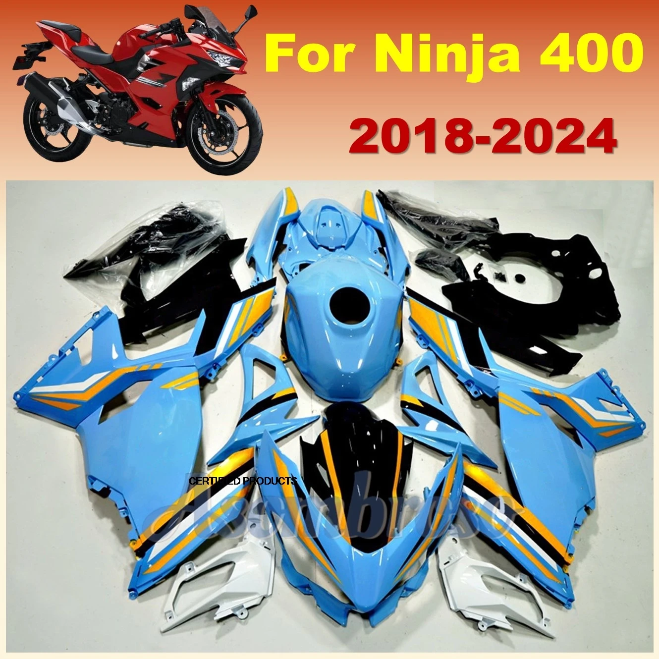 Новые комплекты обтекателей синего цвета, подходящие для Ninja400 2019 2018 2020 2021 2022 2023 2024, комплект обтекателей кузова мотоцикла
Новые комплекты обтекателей синего цвета, подходящие для Ninja400 2019 2018 2020 2021 2022 2023 2024, комплект обтекателей кузова мотоцикла