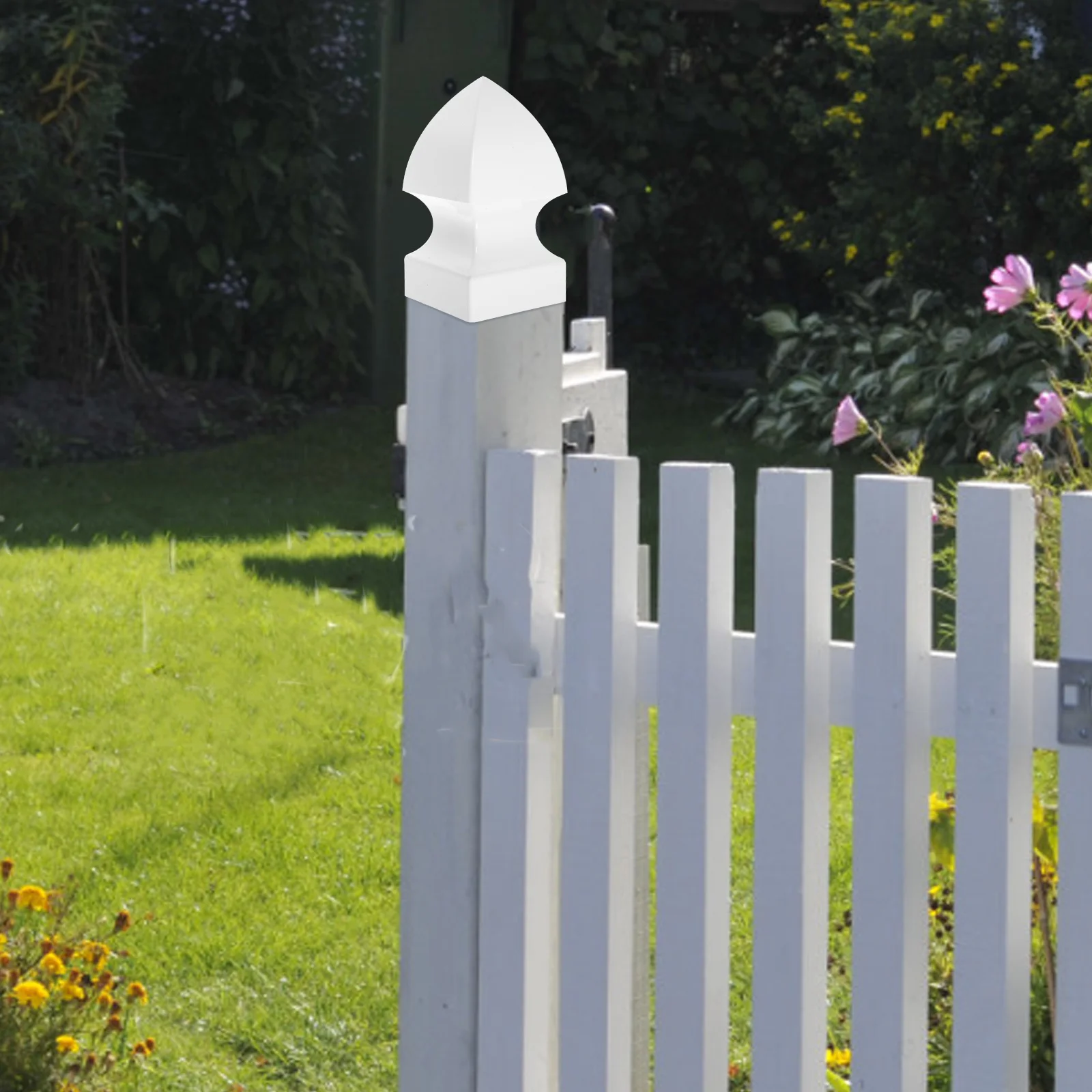 PVC Column Cap Easy Fit Installation Sturdy Plastic Post Cover for Fence Railing Guardrail Column Protection Fence Post