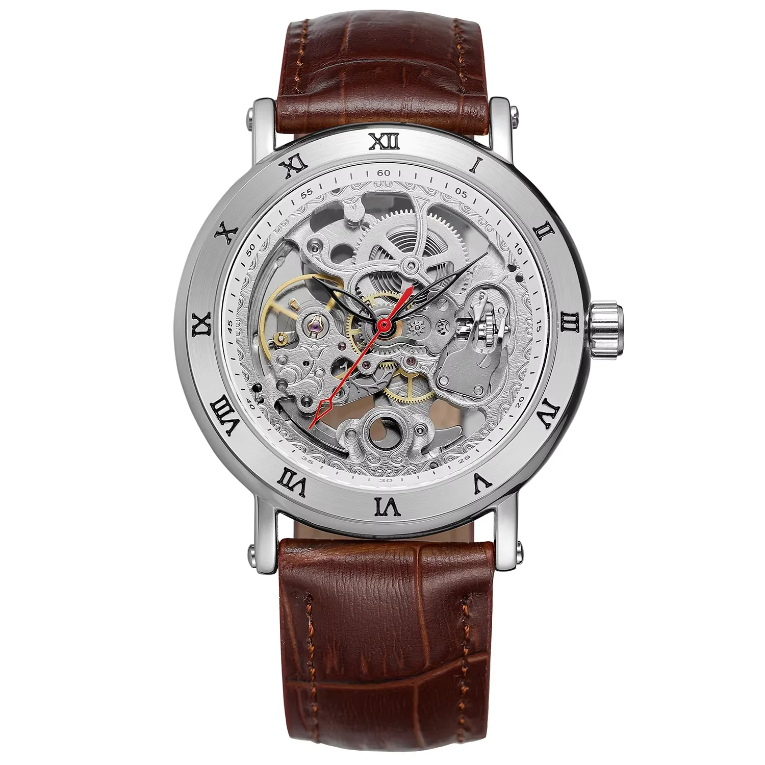 FORSINING men and women mechanical watch simple leisure style hollow Rome scale mechanical watch belt watch watch
FORSINING men and women mechanical watch simple leisure style hollow Rome scale mechanical watch belt watch watch