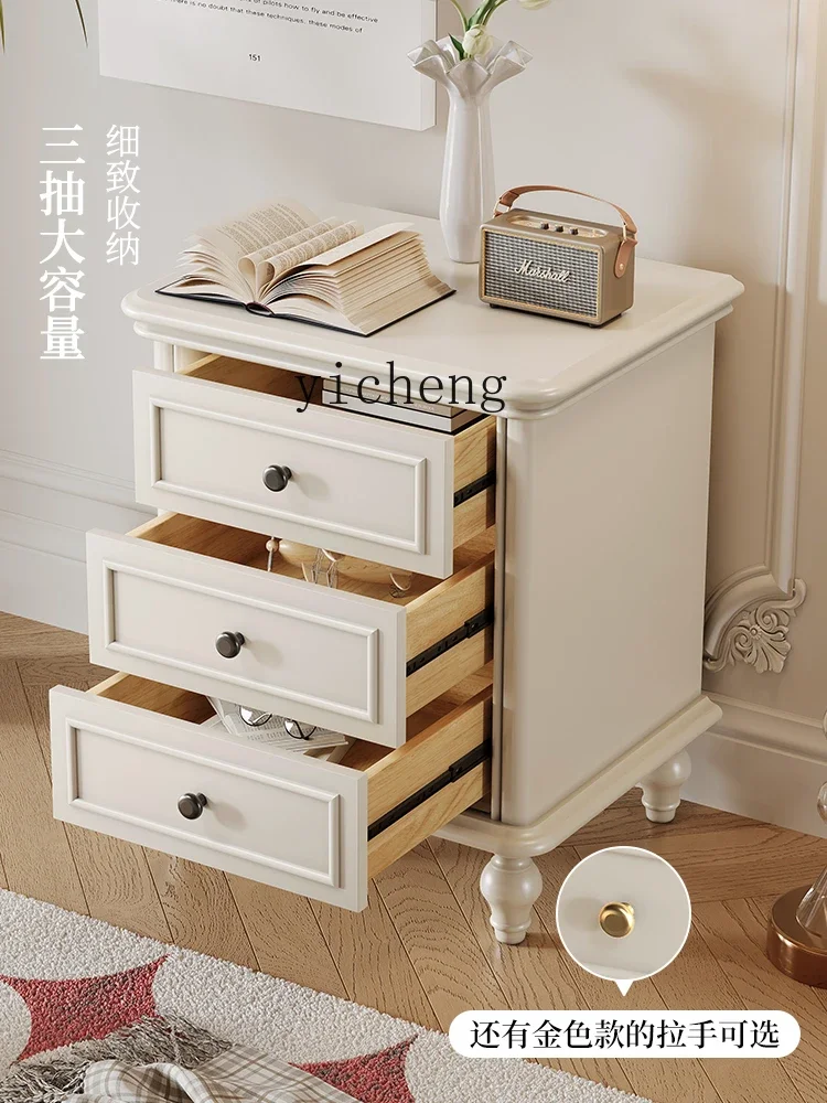 American simple white solid wood bedside table bedroom bedside table household storage locker home decoration accessories 
American simple white solid wood bedside table bedroom bedside table household storage locker home decoration accessories