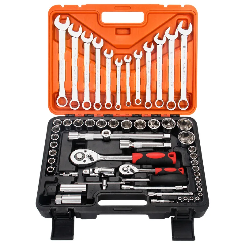 Suitable for 61 auto repair tool set Adjustable ratchet wrench Auto repair Universal tool Full set of on-board maintenance combi
Suitable for 61 auto repair tool set Adjustable ratchet wrench Auto repair Universal tool Full set of on-board maintenance combi