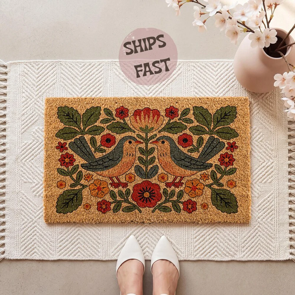 Floral Bird Doormat Vintage Welcome Non Slip Mat Colorful Decor Flower Front Door Mat Housewarming Gift for Home Entry Rug
Floral Bird Doormat Vintage Welcome Non Slip Mat Colorful Decor Flower Front Door Mat Housewarming Gift for Home Entry Rug