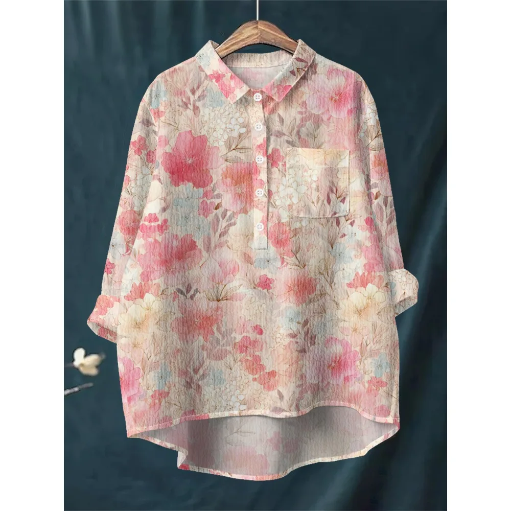 Vintage Floral Casual Chic Blouse Bohemian Women's Shirt Loose Long Sleeve Half-Button Colorful Bubble Crepe Material Top
Vintage Floral Casual Chic Blouse Bohemian Women's Shirt Loose Long Sleeve Half-Button Colorful Bubble Crepe Material Top