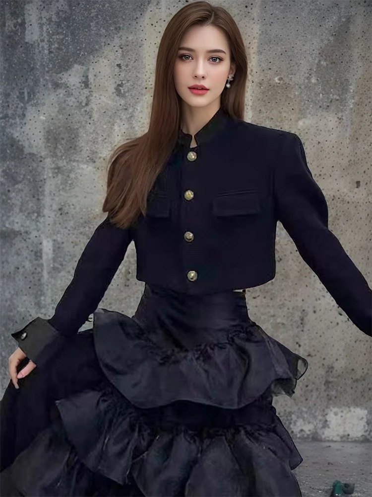 Black Short Casual Style Women's Jacket 2024 Autumn New Fashion High Quality Versatile Casual Top Button Closure Pure Color
Black Short Casual Style Women's Jacket 2024 Autumn New Fashion High Quality Versatile Casual Top Button Closure Pure Color