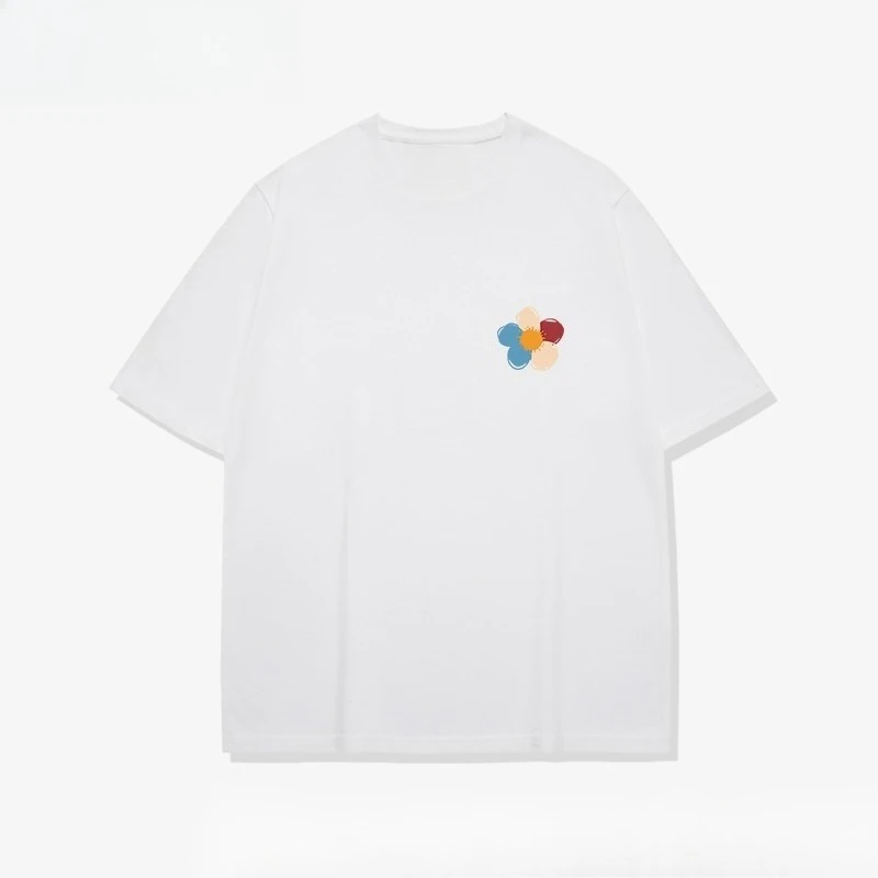 Four-color Small Flower Printing Simple Design Short-sleeved T-shirt Men's Tide Brand Pure Cotton Loose Casual Black Half-sleeve
Four-color Small Flower Printing Simple Design Short-sleeved T-shirt Men's Tide Brand Pure Cotton Loose Casual Black Half-sleeve